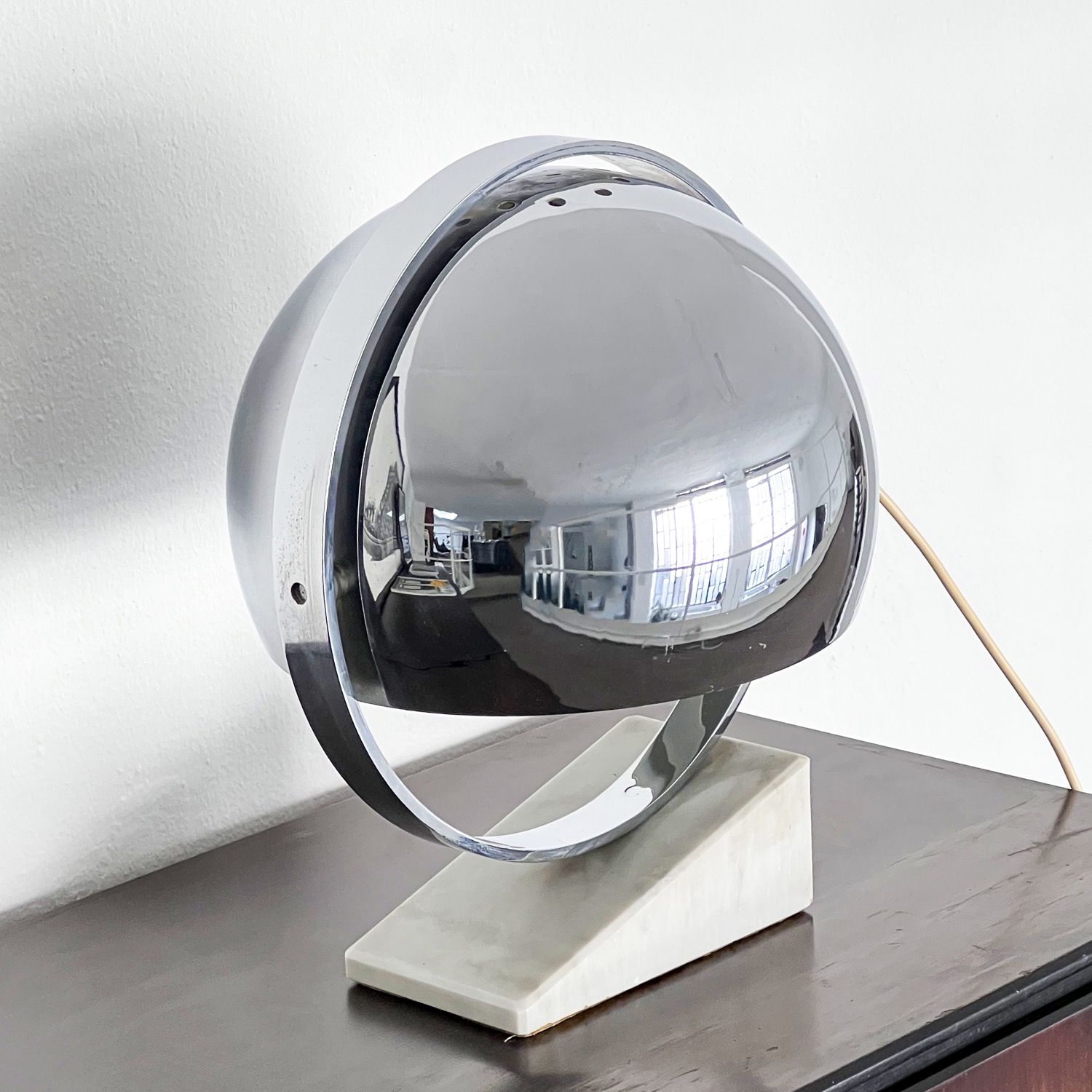 Spinzi-Vintage-Collectible-Table-Lamp-Marble-Chrome-Steel-3